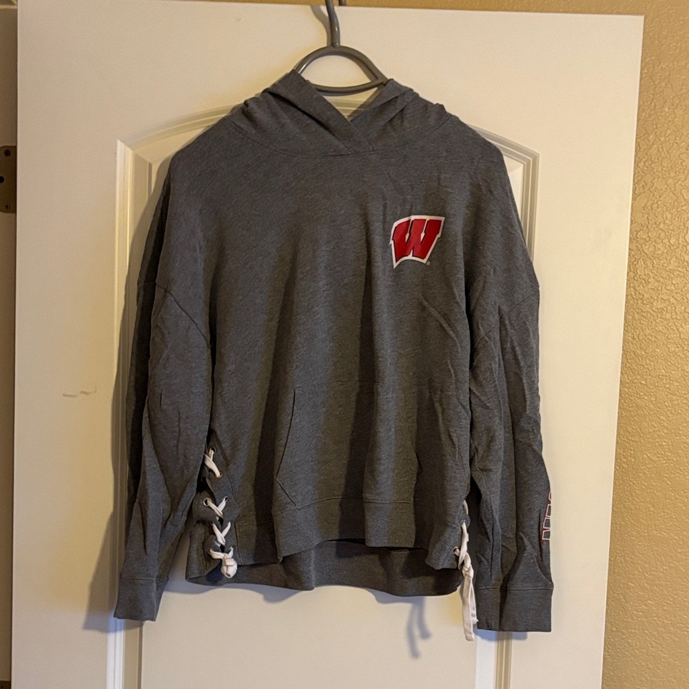 PINK Victoria's Secret Gray Sweatshirt UW Madison Wisconsin